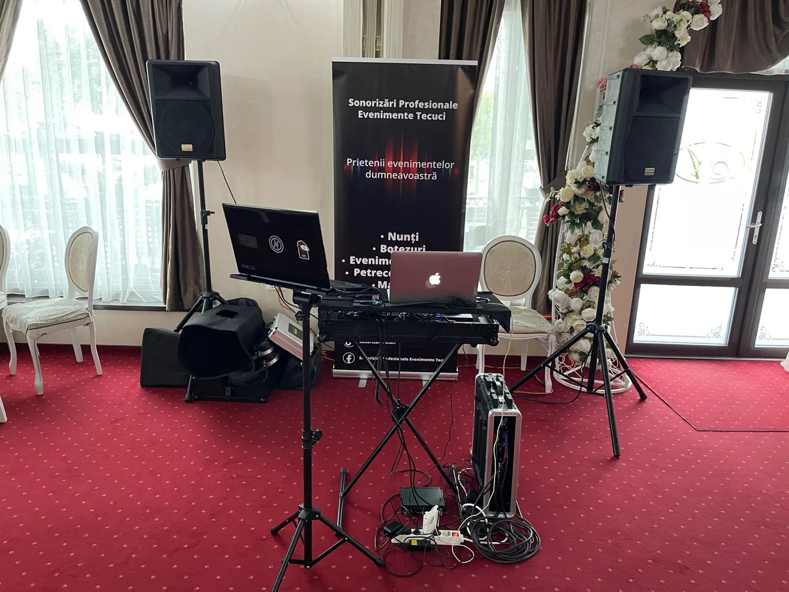 Setup cu banner Sonorizări Profesionale Evenimente Tecuci
